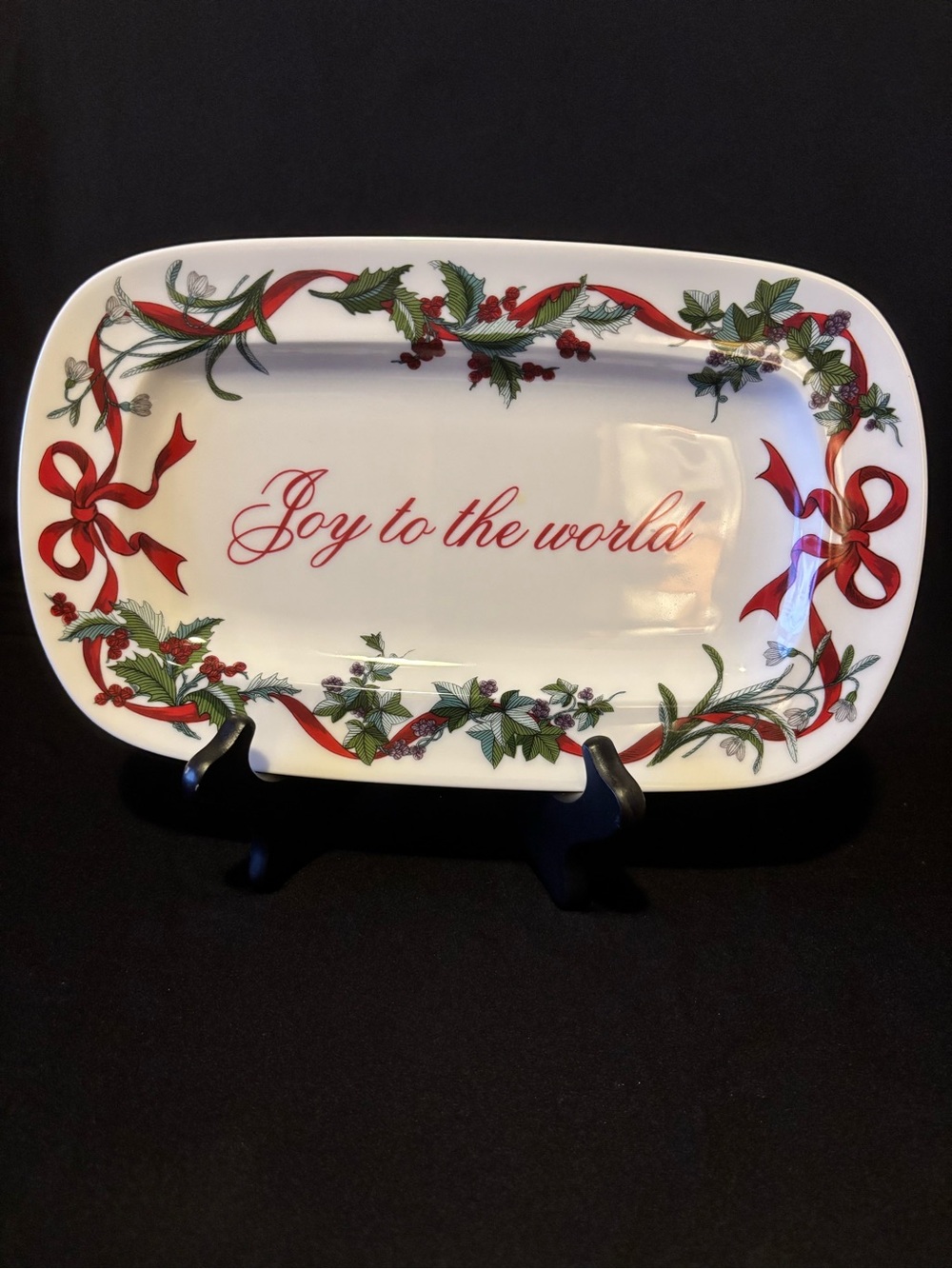 Martha Stewart “Joy to the World” Ceramic Holiday Platter